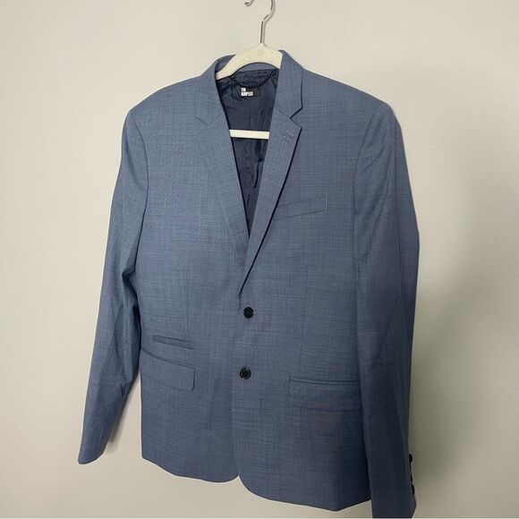 $695 The Kooples BLUE SLIM FIT WOOL SUIT JACKET BLAZER NWT - Picture 9 of 12